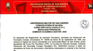 Convocatoria Abierta para la Facultad de Ciencias Sociales de la UMSA